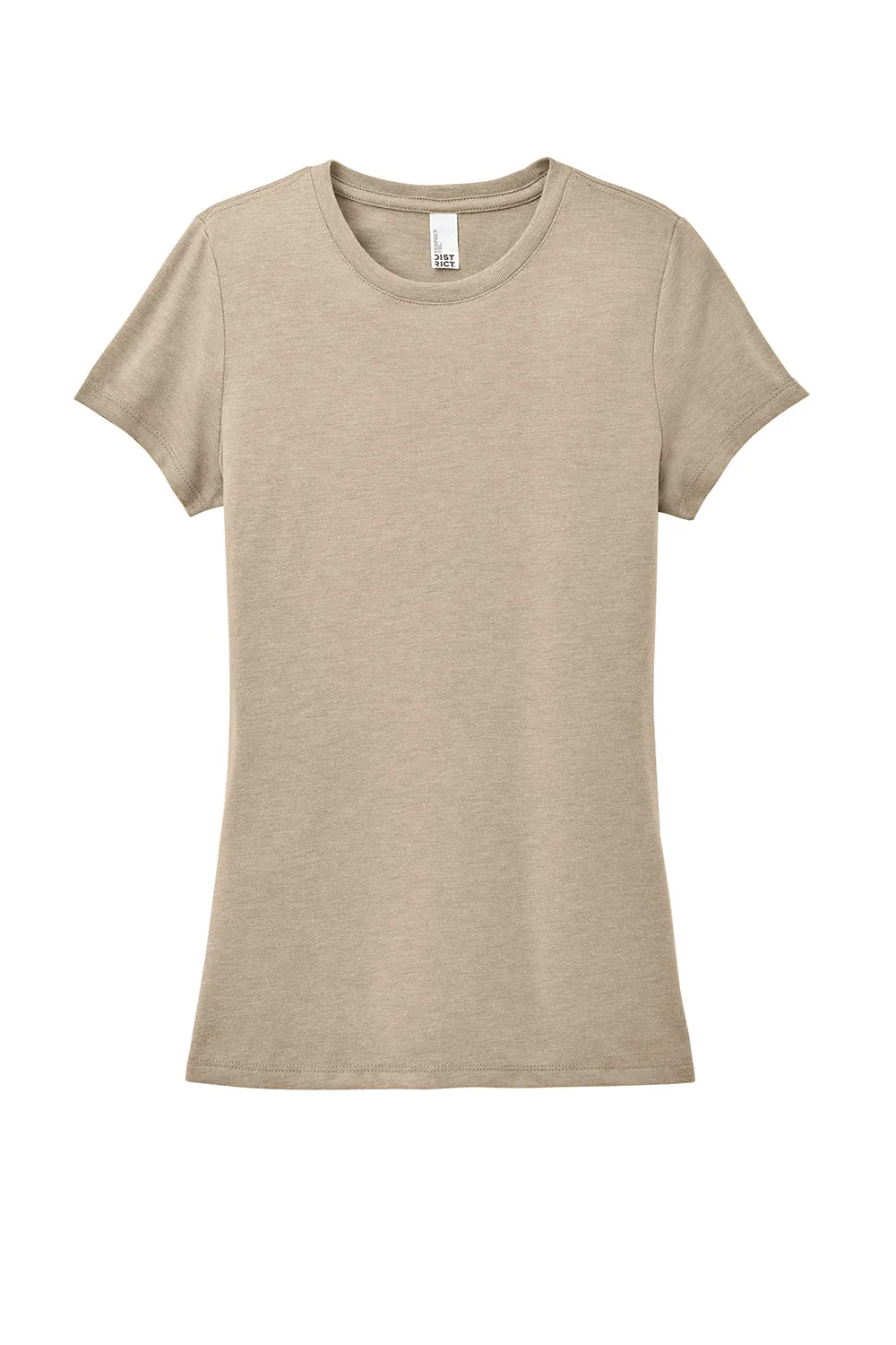 District Womens Perfect Tri Short Sleeve Crewneck T-Shirt - Heather Desert Tan  Buy new Clothing District