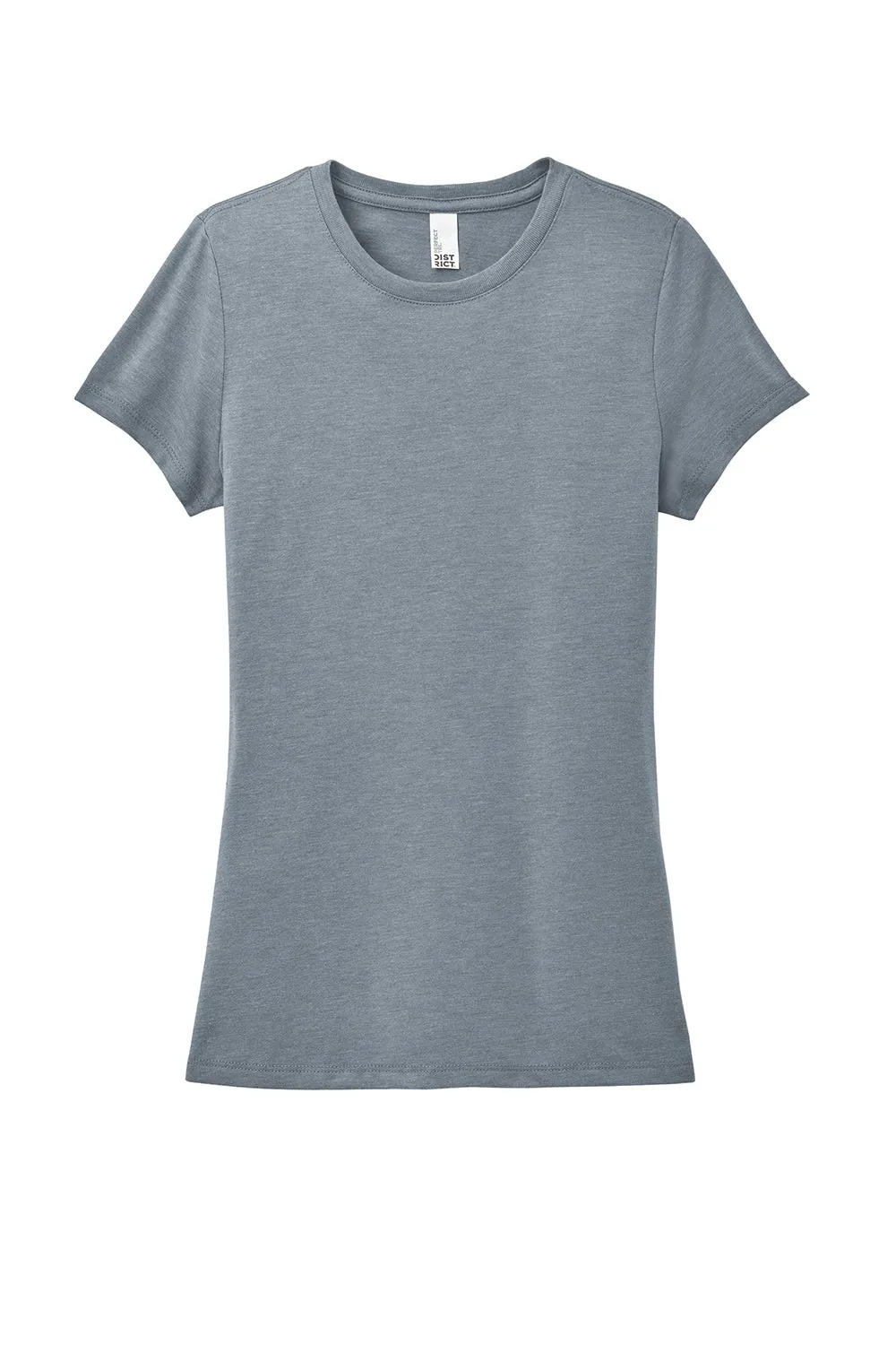 District Womens Perfect Tri Short Sleeve Crewneck T-Shirt - Heather Flint Blue  Buy new Clothing District