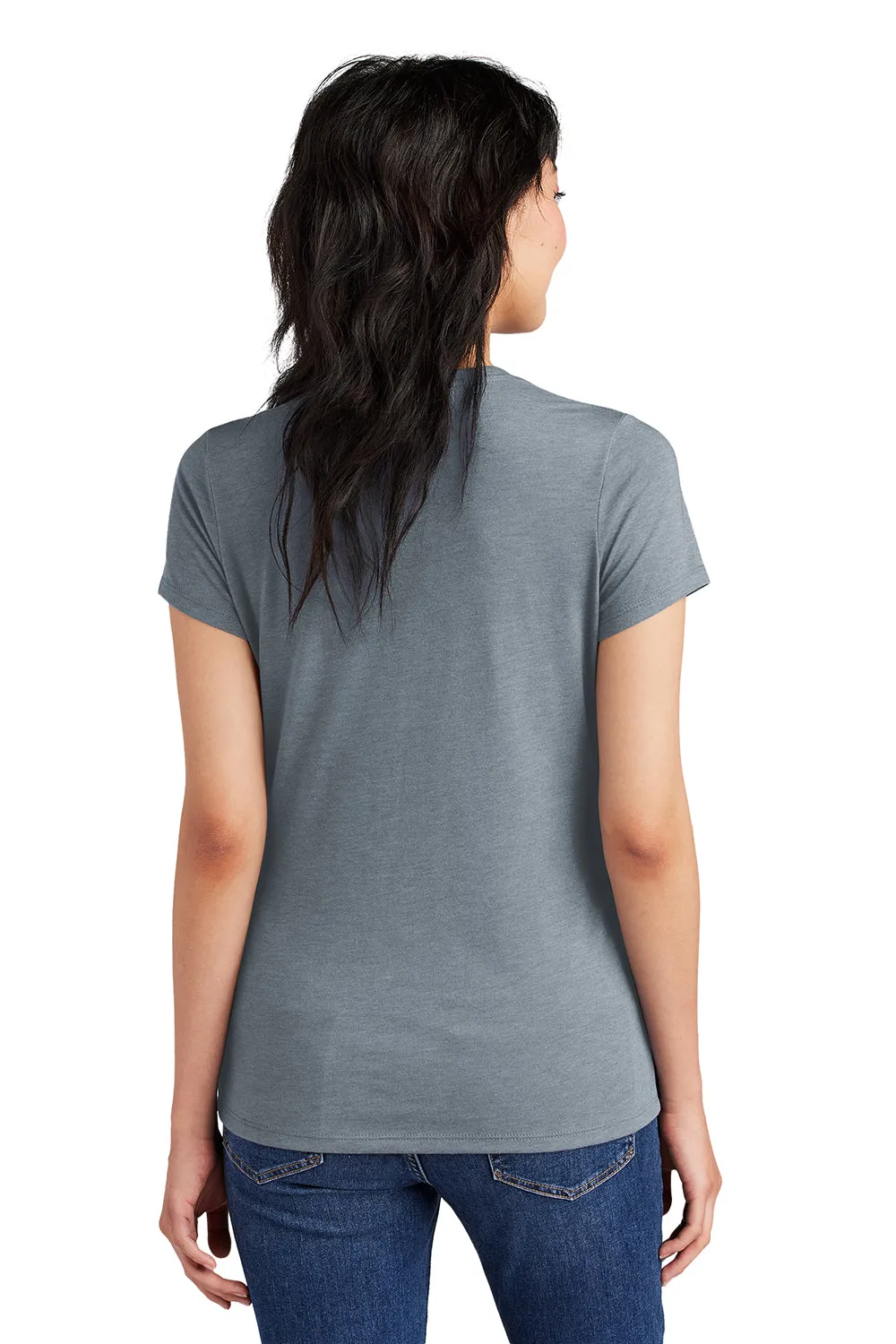 District Womens Perfect Tri Short Sleeve Crewneck T-Shirt - Heather Flint Blue  Buy new Clothing District