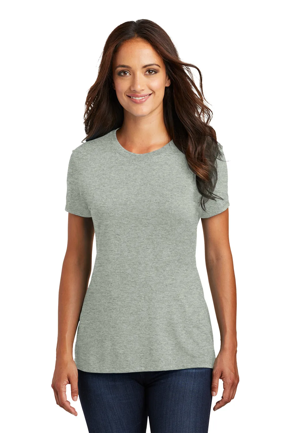 District Womens Perfect Tri Short Sleeve Crewneck T-Shirt - Heather Grey  Buy new Clothing District