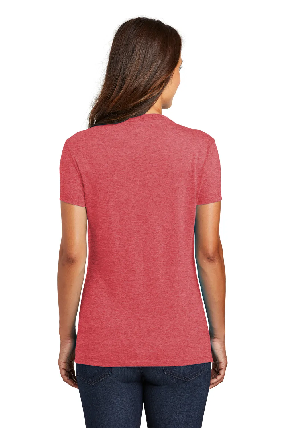District Womens Perfect Tri Short Sleeve Crewneck T-Shirt - Red Frost  Buy new Clothing District