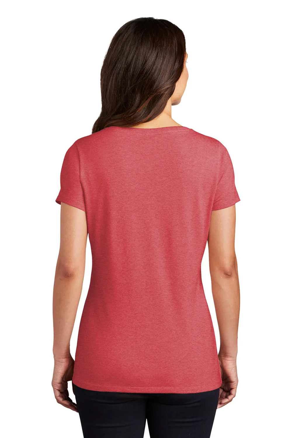 District Womens Perfect Tri Short Sleeve V-Neck T-Shirt - Red Frost  Buy new Clothing District