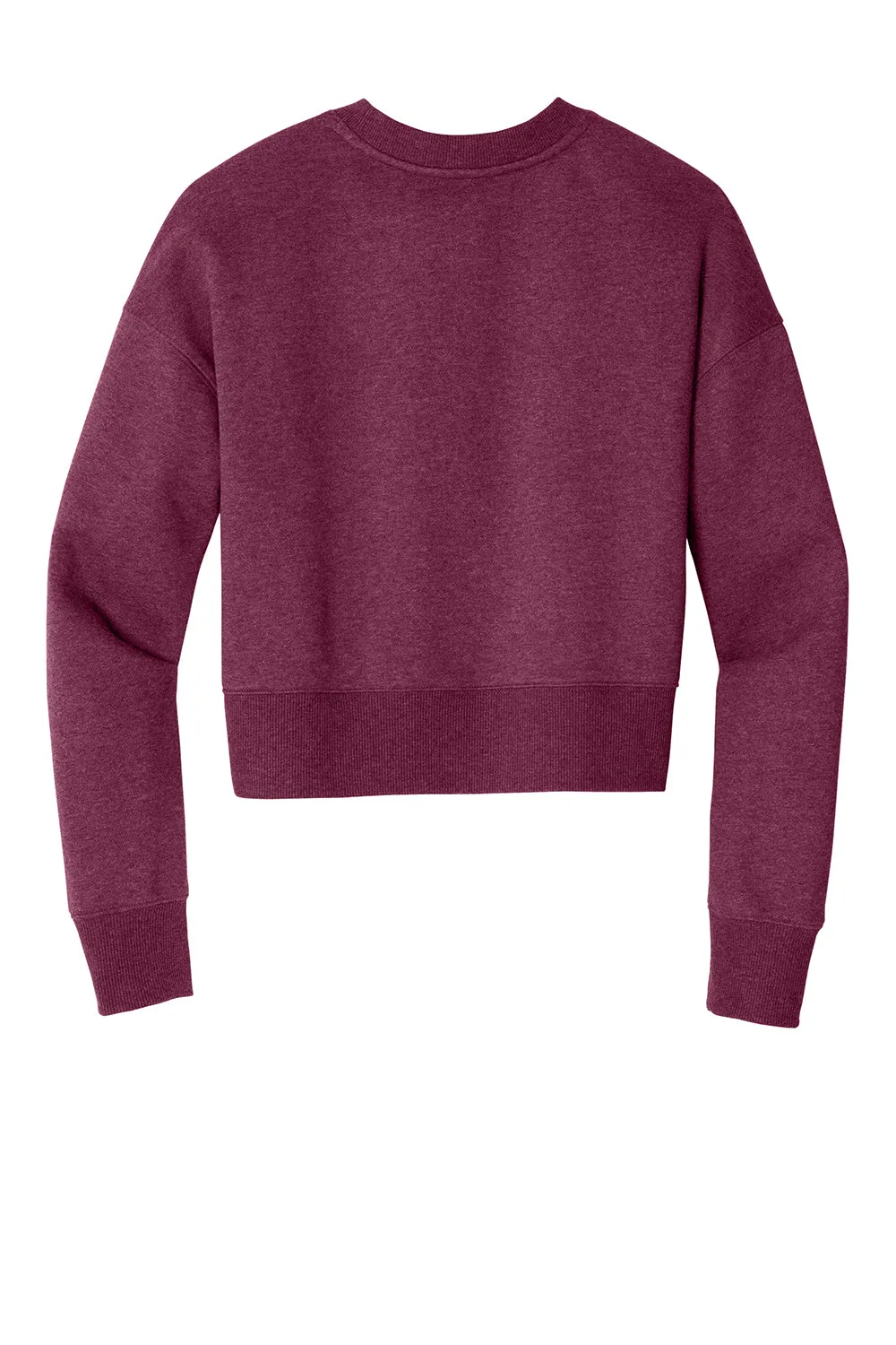 District Womens Perfect Weight Fleece Cropped Crewneck Sweatshirt - Heather Loganberry - Closeout  Buy new Clothing District