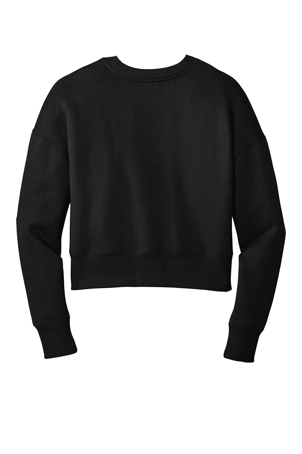 District Womens Perfect Weight Fleece Cropped Crewneck Sweatshirt - Jet Black  Buy new Clothing District
