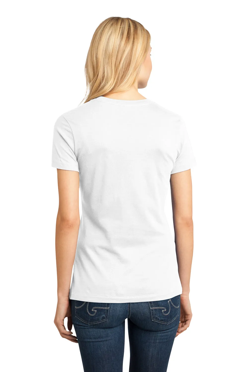 District Womens Perfect Weight Short Sleeve Crewneck T-Shirt - Bright White  Buy new Clothing District