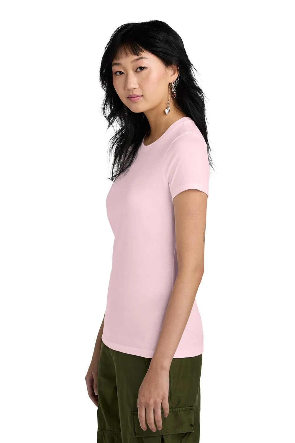 District Womens Perfect Weight Short Sleeve Crewneck T-Shirt - Carnation Pink  Buy new Clothing District