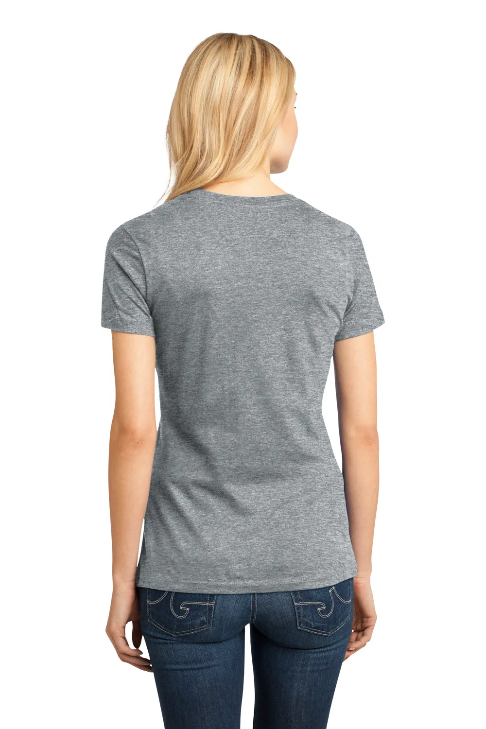 District Womens Perfect Weight Short Sleeve Crewneck T-Shirt - Heather Steel Grey  Buy new Clothing District
