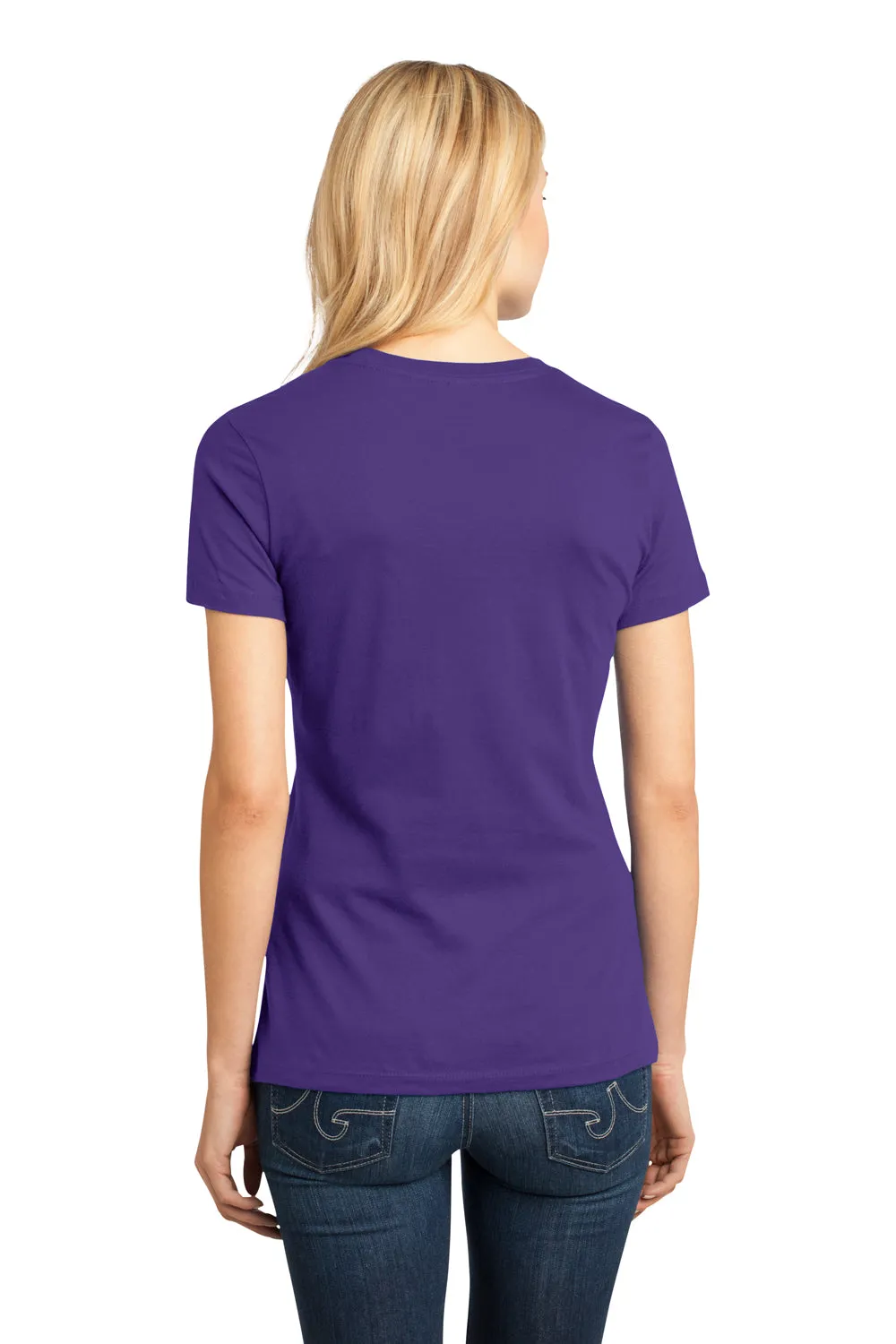 District Womens Perfect Weight Short Sleeve Crewneck T-Shirt - Purple - Closeout  Buy new Clothing District
