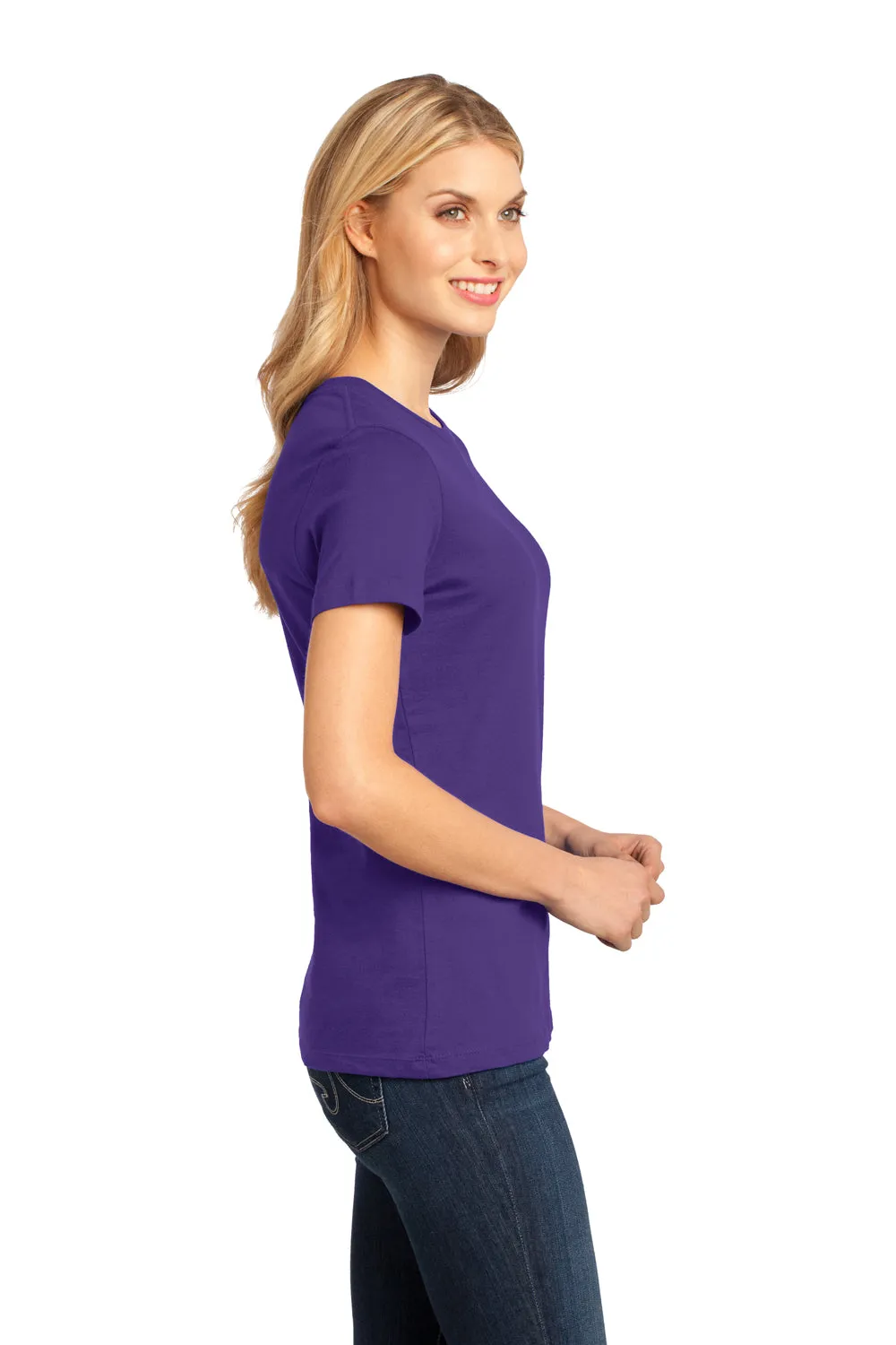 District Womens Perfect Weight Short Sleeve Crewneck T-Shirt - Purple - Closeout  Buy new Clothing District