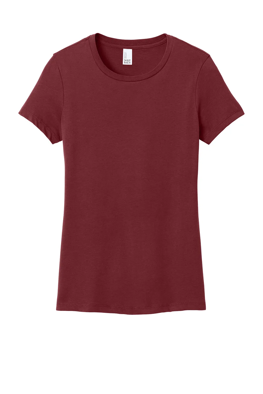 District Womens Perfect Weight Short Sleeve Crewneck T-Shirt - Sangria Red - Closeout  Buy new Clothing District