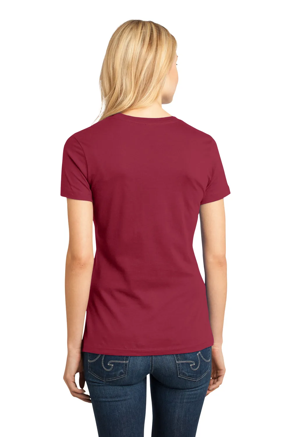 District Womens Perfect Weight Short Sleeve Crewneck T-Shirt - Sangria Red - Closeout  Buy new Clothing District