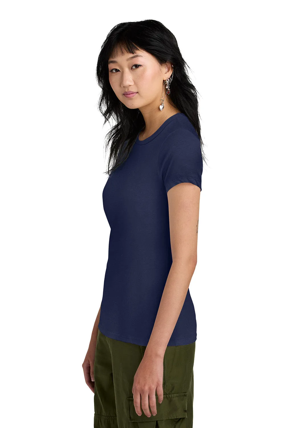 District Womens Perfect Weight Short Sleeve Crewneck T-Shirt - Tanzanite Blue  Buy new Clothing District
