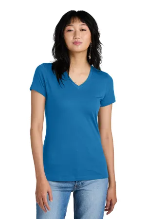 District Womens Perfect Weight Short Sleeve V-Neck T-Shirt - Bright Blue  Buy new Clothing District