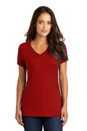 District Womens Perfect Weight Short Sleeve V-Neck T-Shirt - Classic Red  Buy new Clothing District