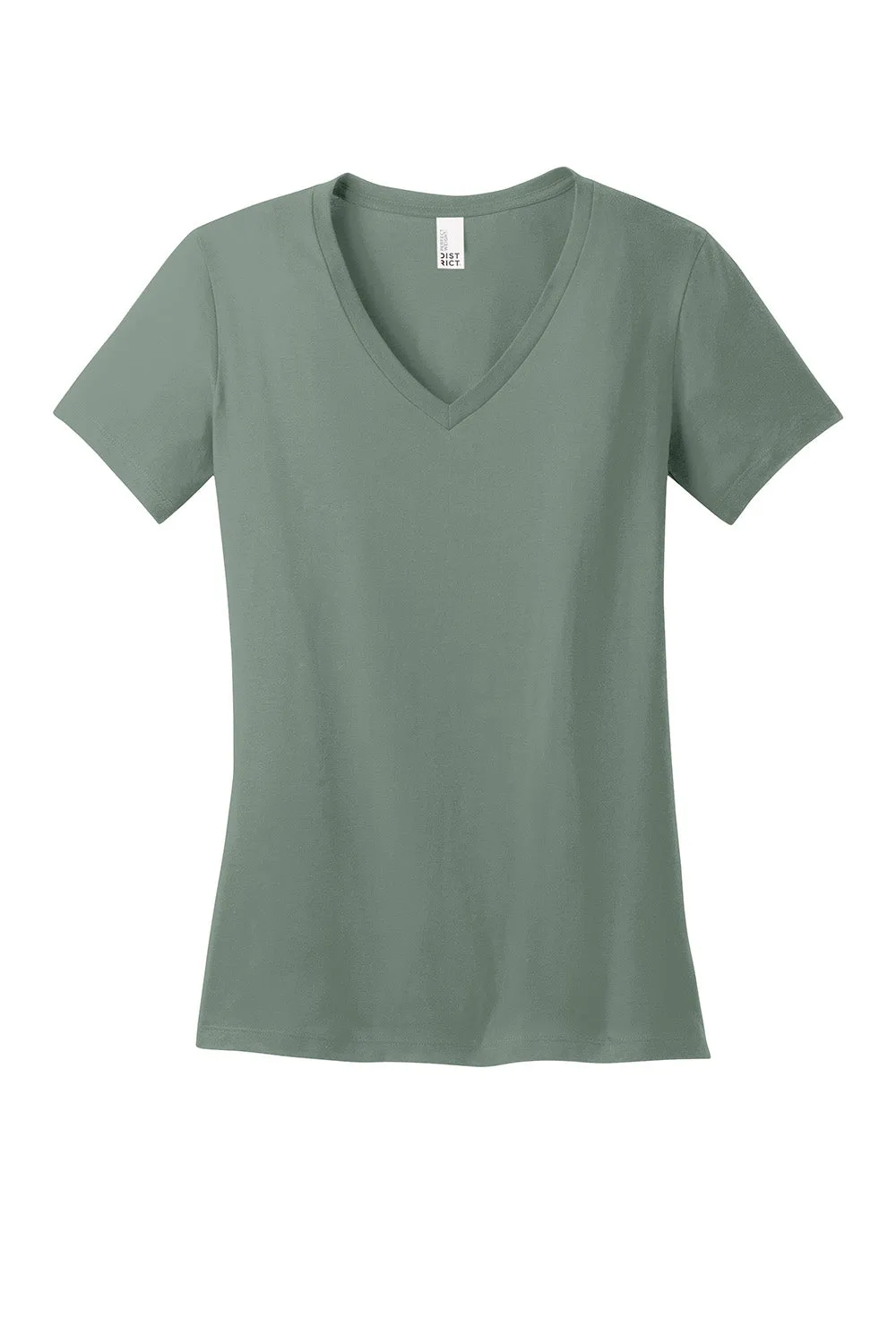 District Womens Perfect Weight Short Sleeve V-Neck T-Shirt - Laurel Green  Buy new Clothing District