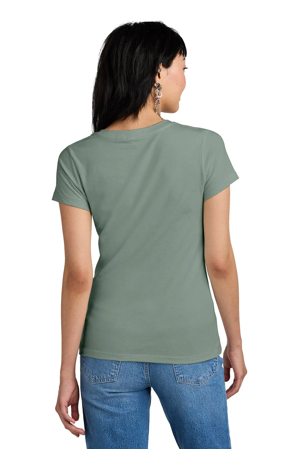 District Womens Perfect Weight Short Sleeve V-Neck T-Shirt - Laurel Green  Buy new Clothing District