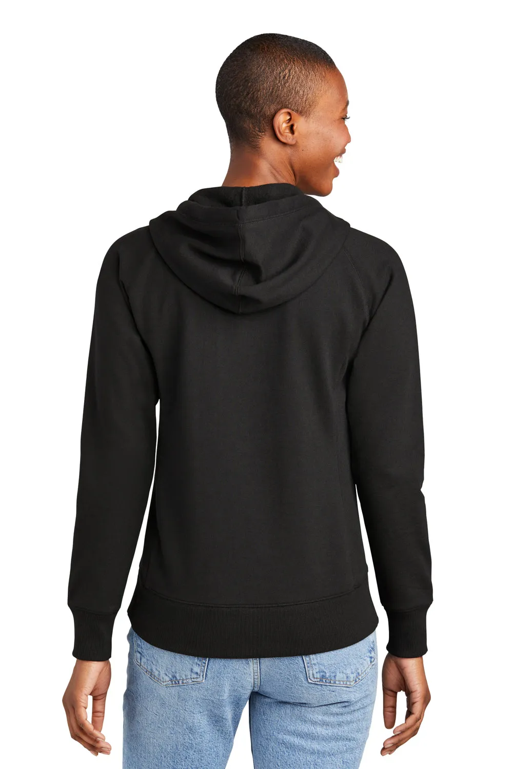 District Womens Re-Fleece Hooded Sweatshirt Hoodie w/ Pouch Pocket - Black  Buy new Clothing District