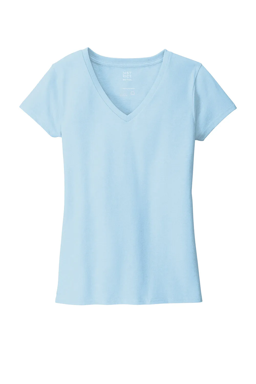 District Womens Re-Tee Short Sleeve V-Neck T-Shirt - Crystal Blue  Buy new Clothing District