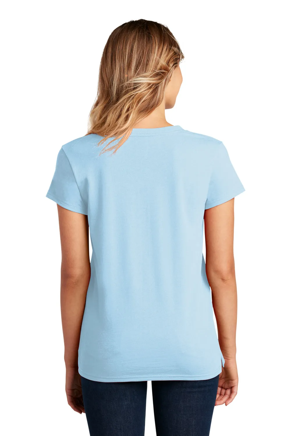 District Womens Re-Tee Short Sleeve V-Neck T-Shirt - Crystal Blue  Buy new Clothing District