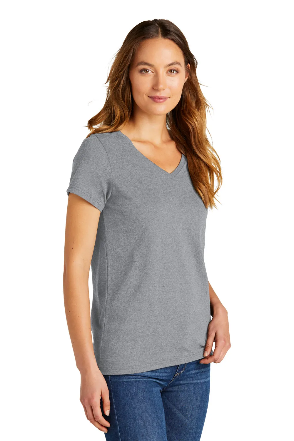 District Womens The Concert Short Sleeve V-Neck T-Shirt - Heather Grey  Buy new Clothing District