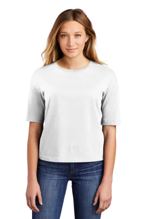 District Womens Very Important Boxy Short Sleeve Crewneck T-Shirt - White - Closeout  Buy new Clothing District