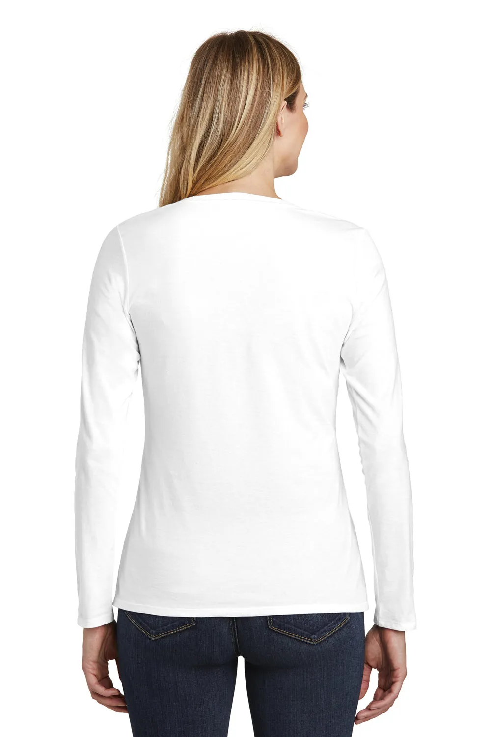 District Womens Very Important Long Sleeve V-Neck T-Shirts - White  Buy new Clothing District