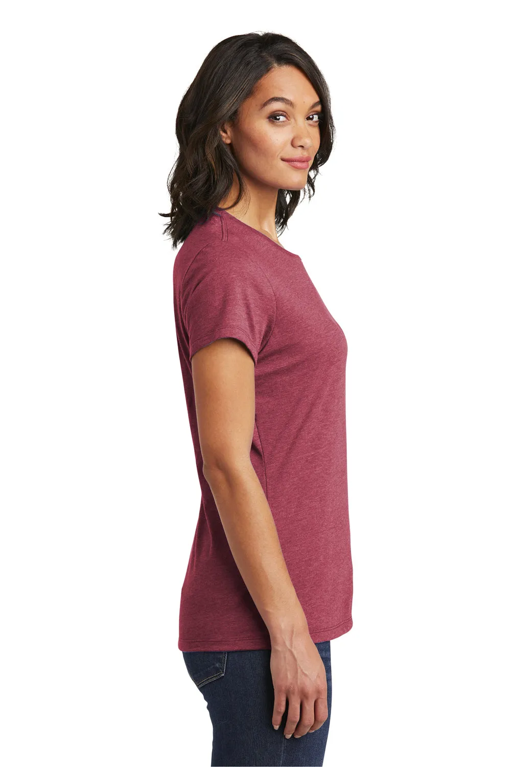 District Womens Very Important Short Sleeve Crewneck T-Shirt - Heather Cardinal Red  Buy new Clothing District
