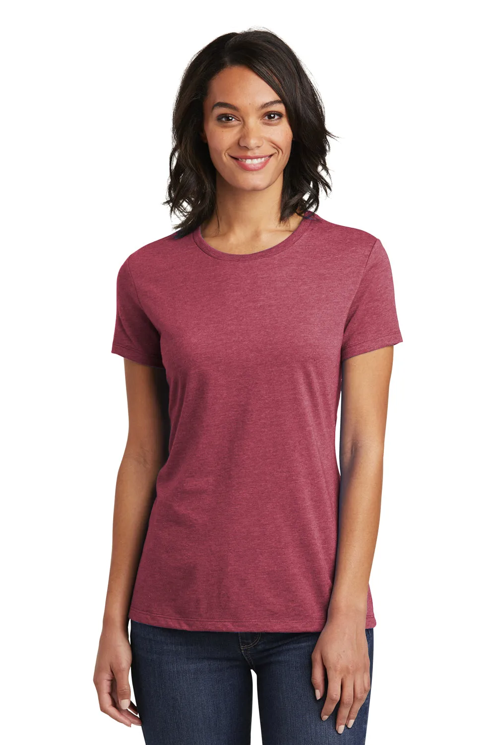 District Womens Very Important Short Sleeve Crewneck T-Shirt - Heather Cardinal Red  Buy new Clothing District
