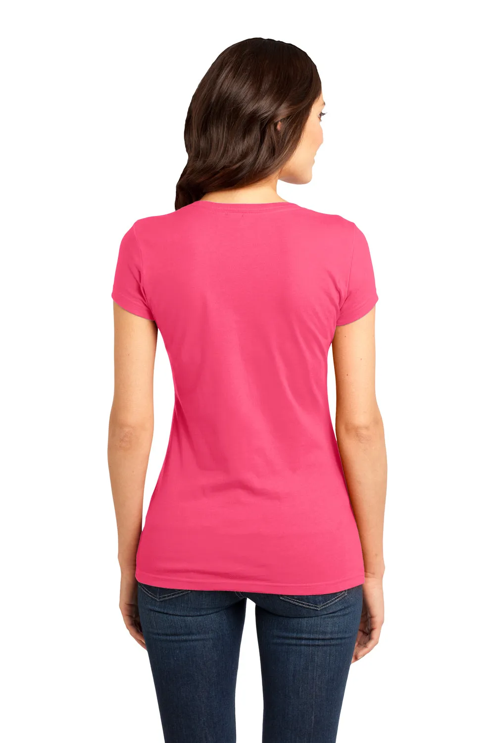 District Womens Very Important Short Sleeve Crewneck T-Shirt - Neon Pink - Closeout  Buy new Clothing District