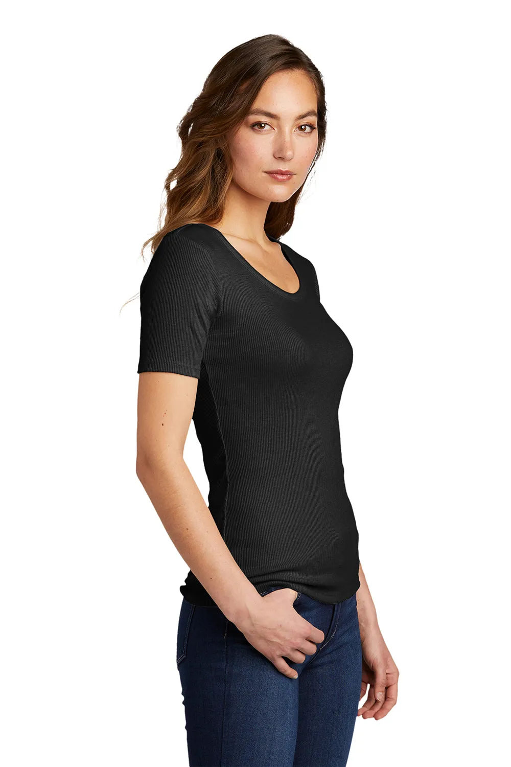 District Womens Very Important Short Sleeve Scoop Neck T-Shirt - Black  Buy new Clothing District