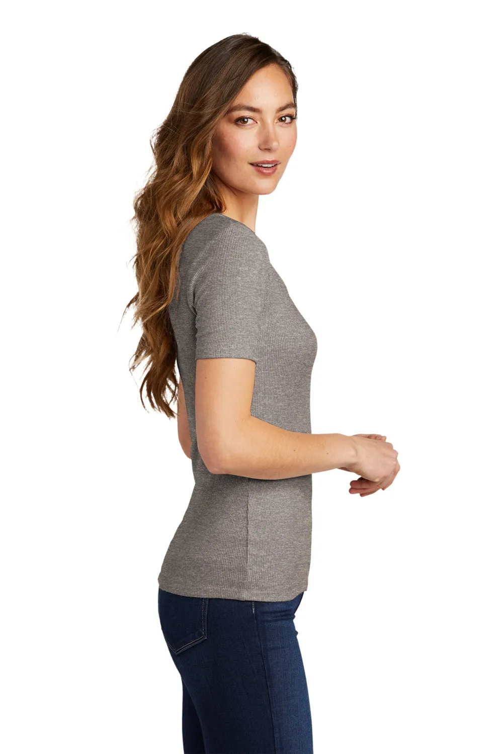 District Womens Very Important Short Sleeve Scoop Neck T-Shirt - Grey Frost  Buy new Clothing District