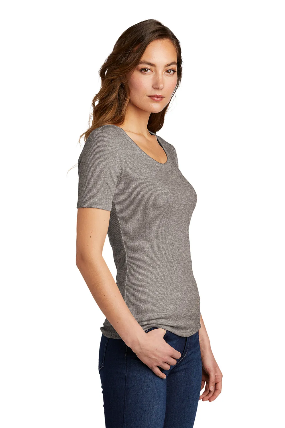 District Womens Very Important Short Sleeve Scoop Neck T-Shirt - Grey Frost  Buy new Clothing District