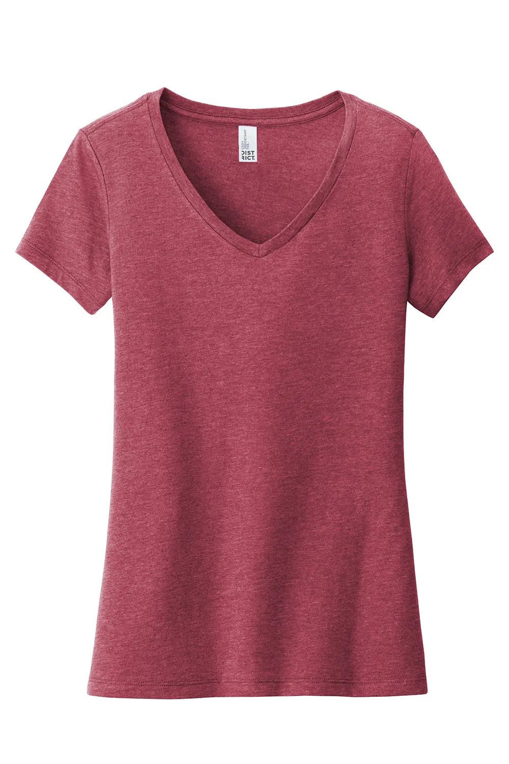 District Womens Very Important Short Sleeve V-Neck T-Shirt - Heather Cardinal Red  Buy new Clothing District