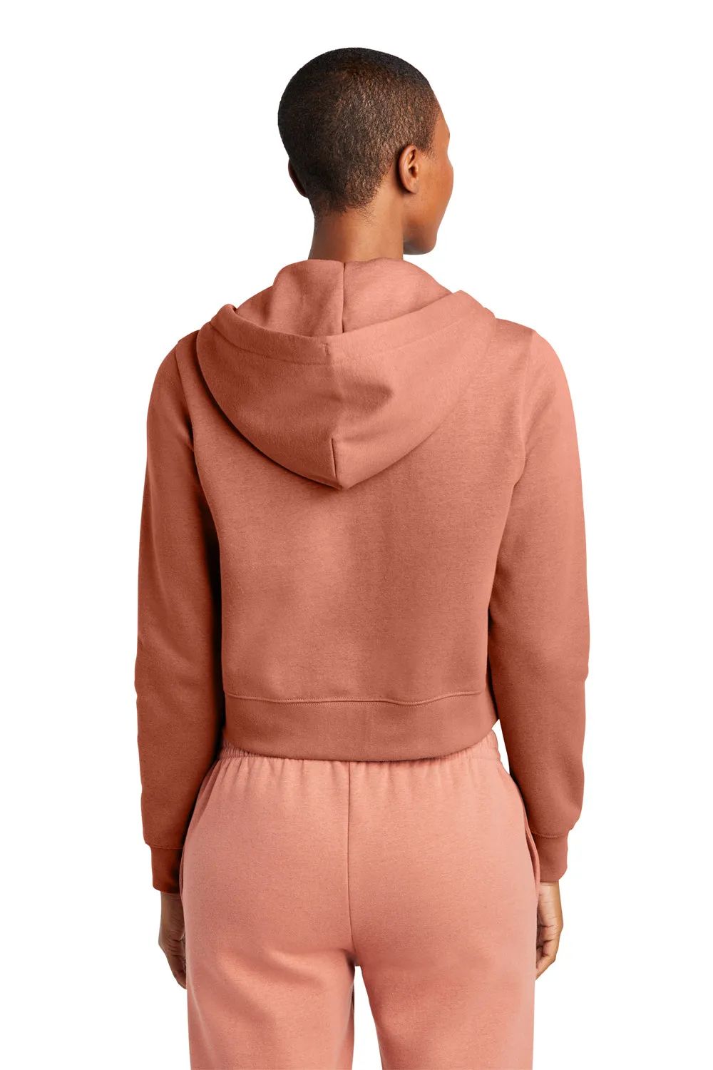 District Womens V.I.T. Fleece Full Zip Hooded Sweatshirt Hoodie w/ Pockets - Desert Rose  Buy new Clothing District