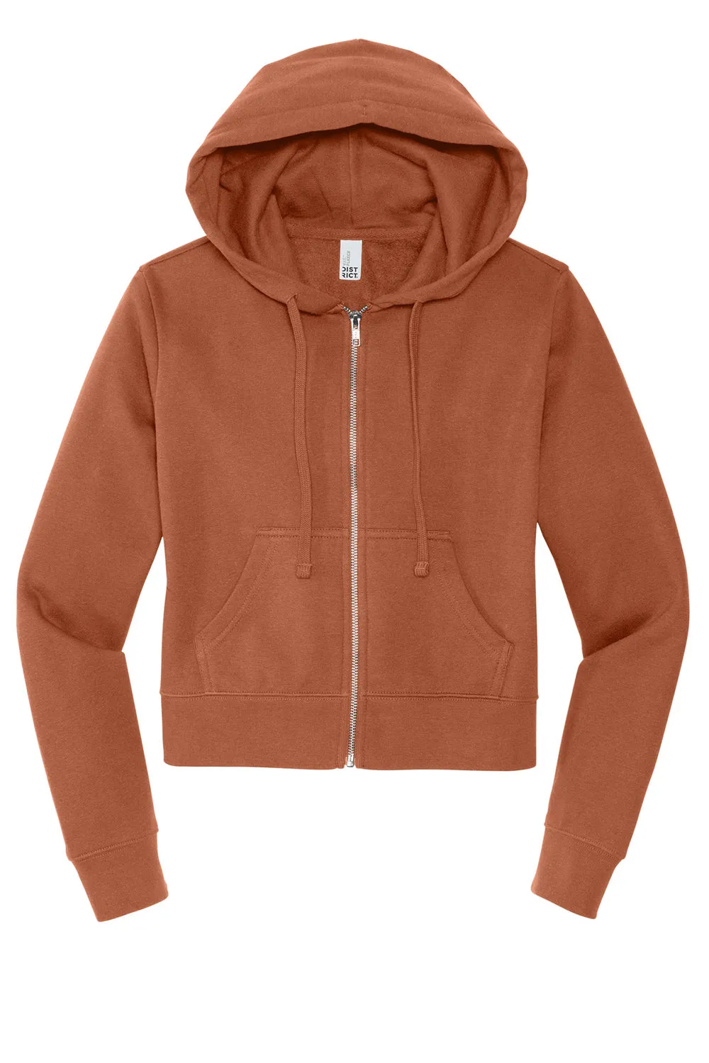 District Womens V.I.T. Fleece Full Zip Hooded Sweatshirt Hoodie w/ Pockets - Desert Rose  Buy new Clothing District