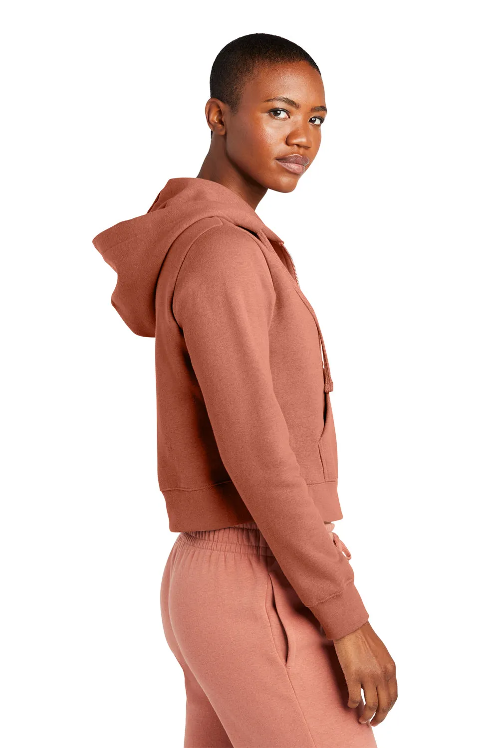 District Womens V.I.T. Fleece Full Zip Hooded Sweatshirt Hoodie w/ Pockets - Desert Rose  Buy new Clothing District