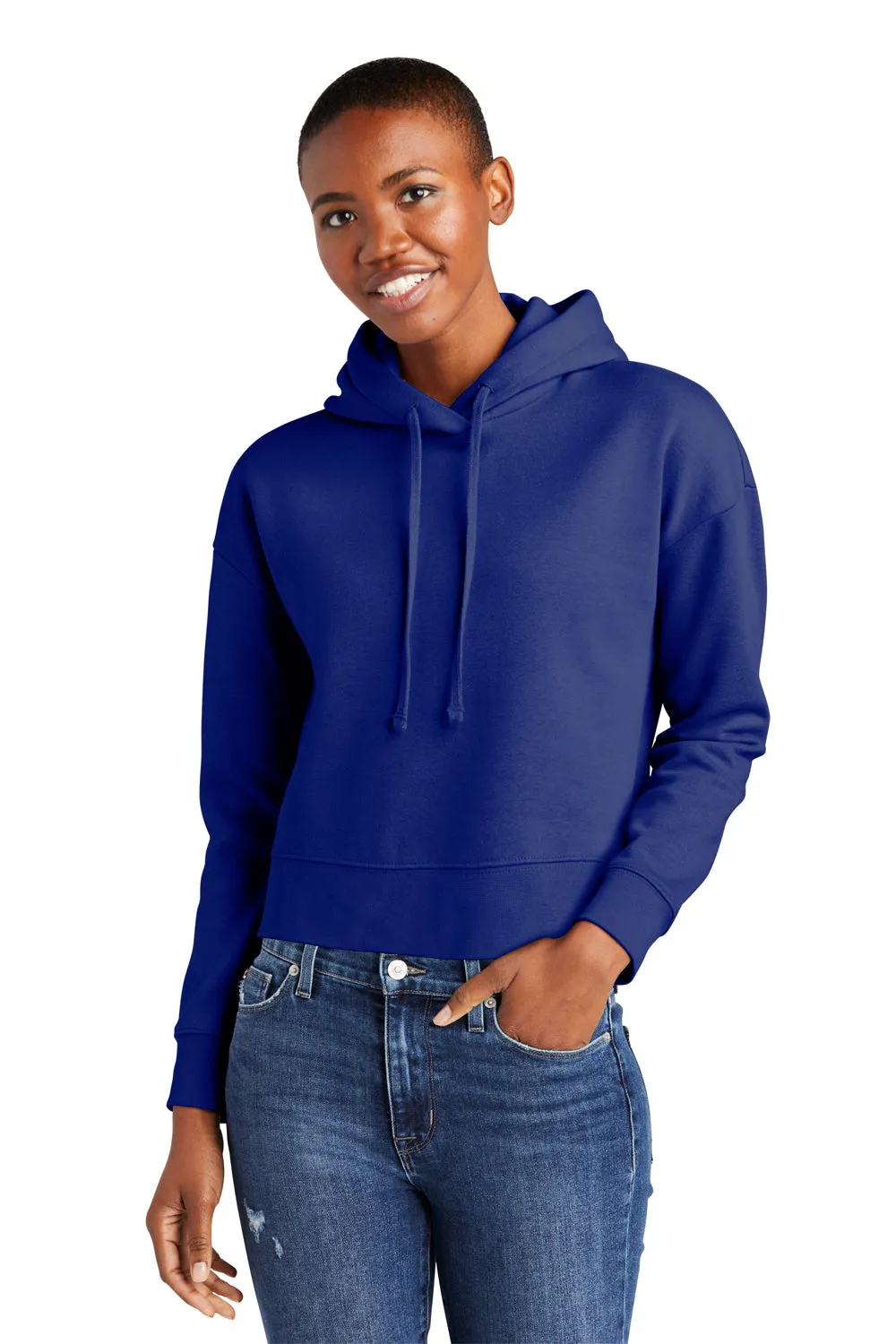 District Womens V.I.T. Fleece Hooded Sweatshirt Hoodie - Deep Royal Blue  Buy new Clothing District