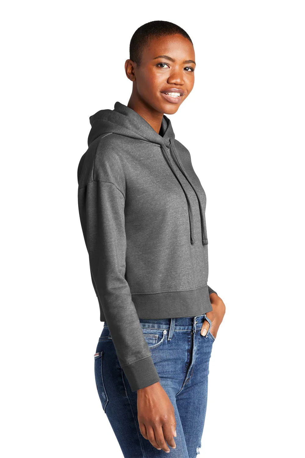 District Womens V.I.T. Fleece Hooded Sweatshirt Hoodie - Heather Charcoal Grey  Buy new Clothing District