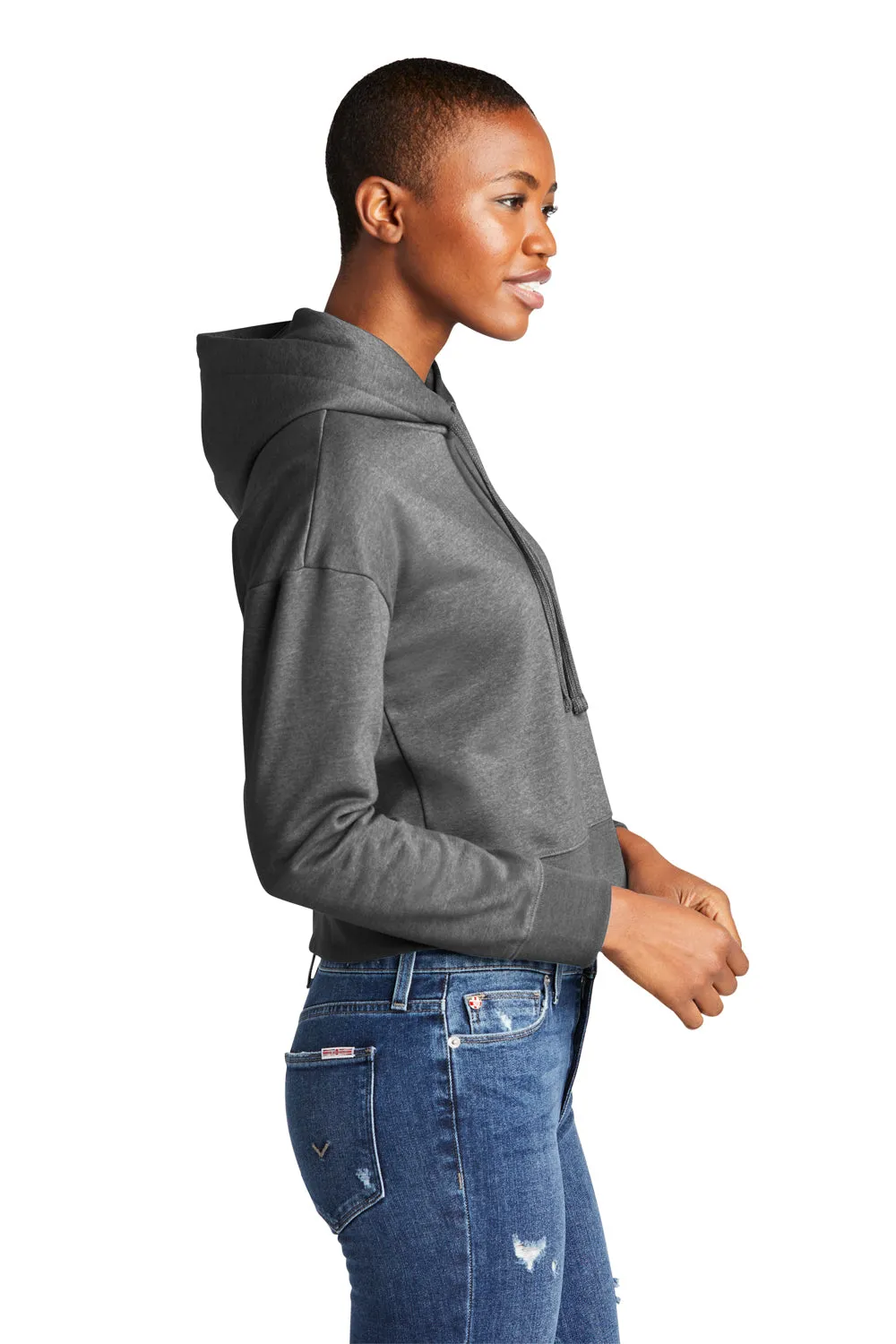 District Womens V.I.T. Fleece Hooded Sweatshirt Hoodie - Heather Charcoal Grey  Buy new Clothing District
