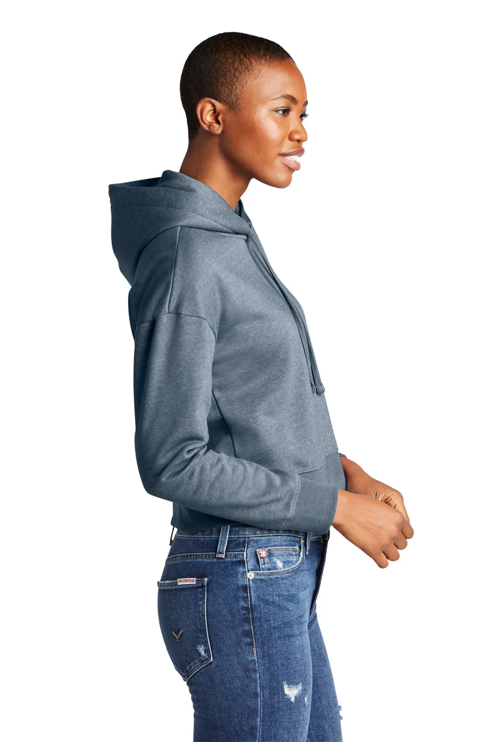 District Womens V.I.T. Fleece Hooded Sweatshirt Hoodie - Heather Flint Blue  Buy new Clothing District