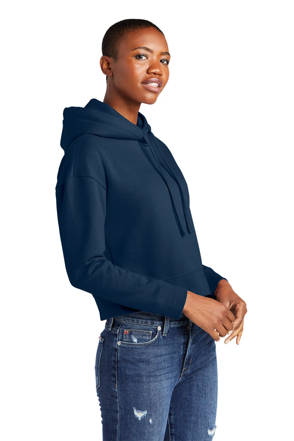 District Womens V.I.T. Fleece Hooded Sweatshirt Hoodie - New Navy Blue  Buy new Clothing District