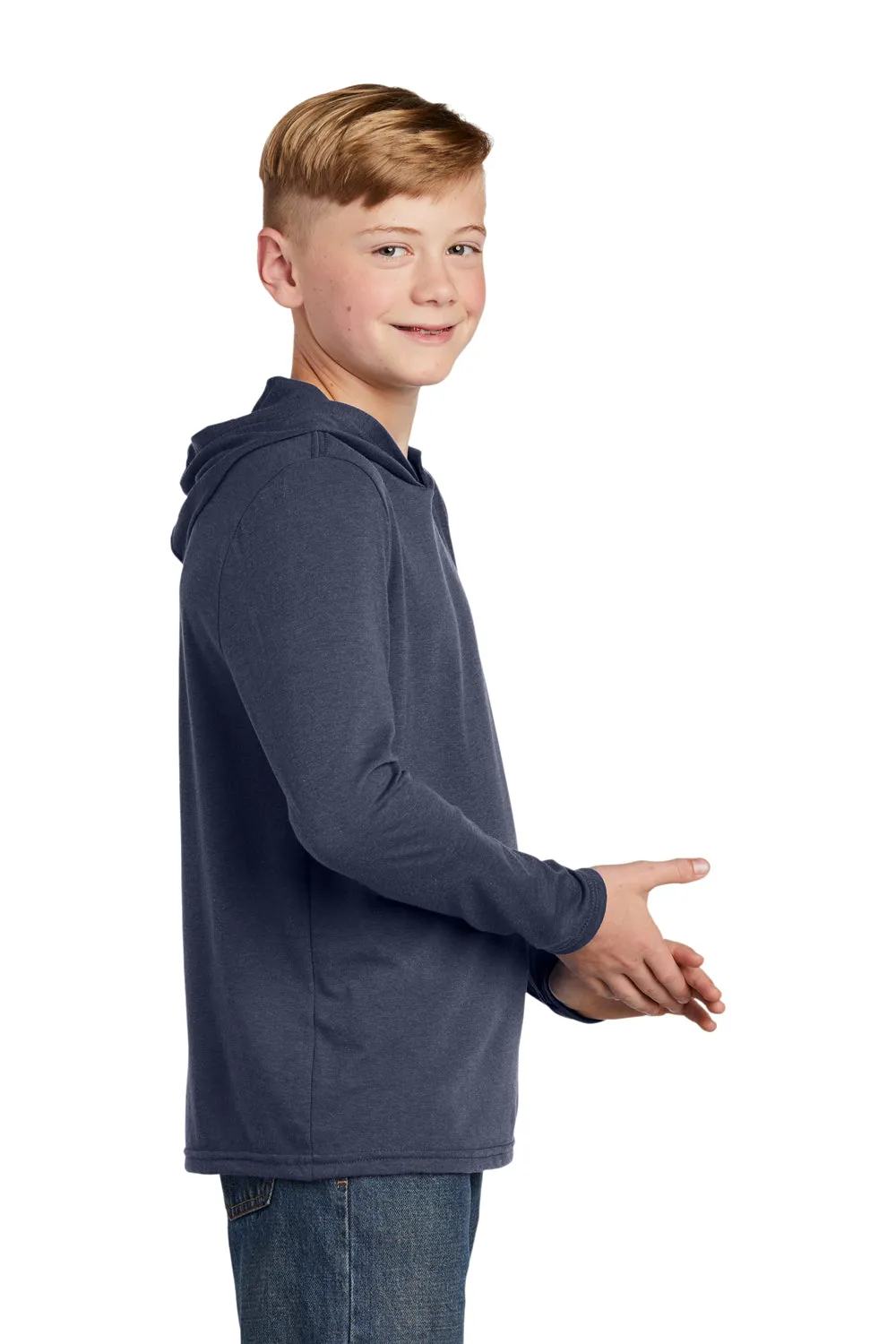 District Youth Perfect Long Sleeve Hooded T-Shirt Hoodie - Navy Blue Frost  Buy new Clothing District