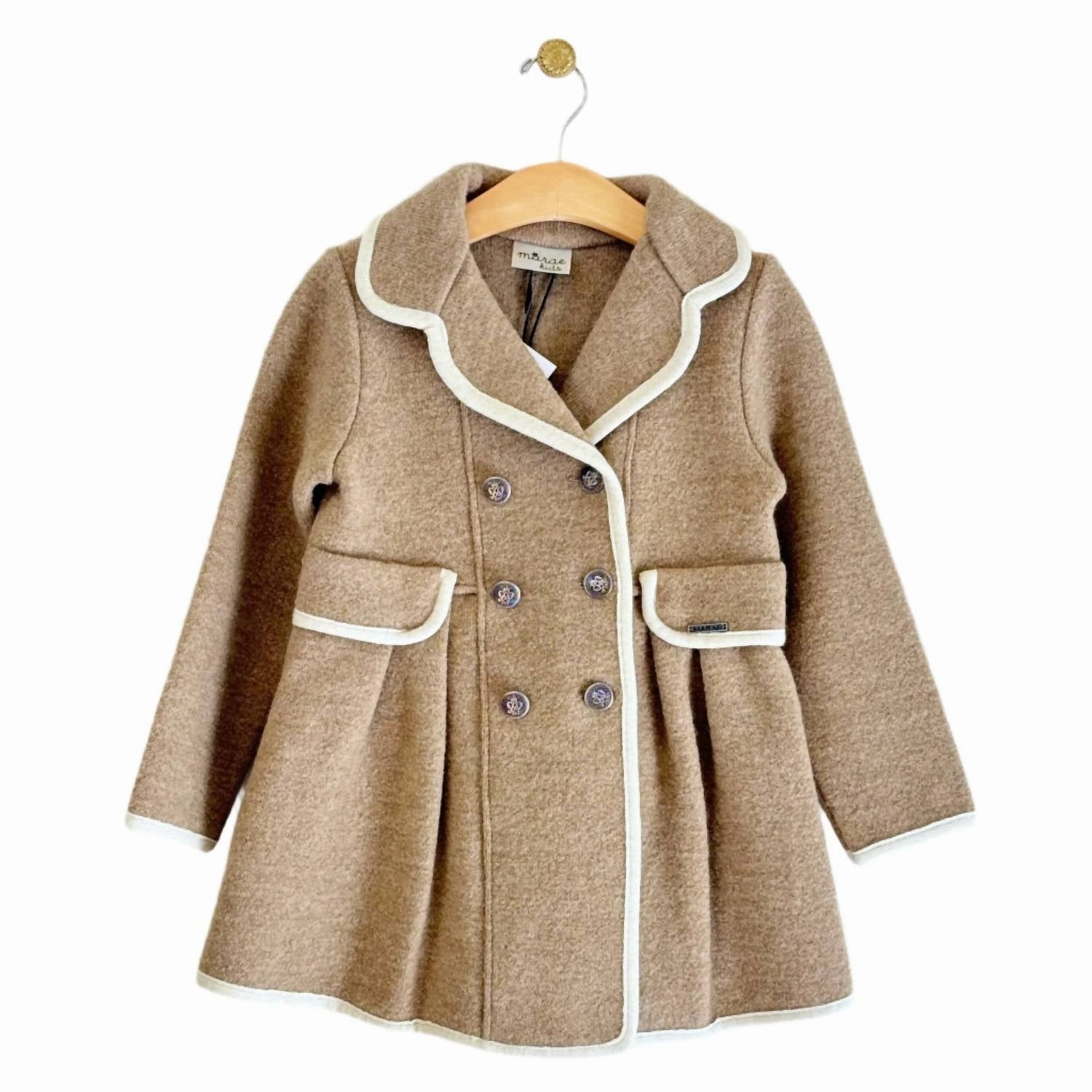 Double Breasted Coat In Beige girls trench coats, waterproof jackets girls