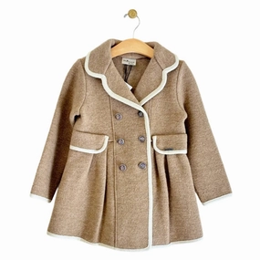 Double Breasted Coat In Beige girls trench coats, waterproof jackets girls