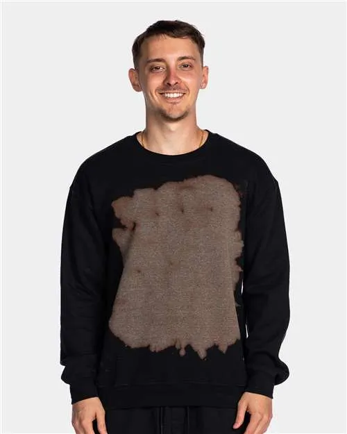 Dyenomite 681BW Essential Fleece Bleach Wash Crewneck Sweatshirt