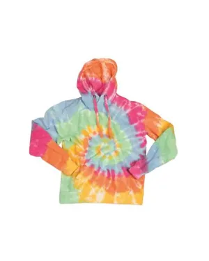 Dyenomite 854MS Multi-Color Spiral Tie-Dyed Hooded Sweatshirt