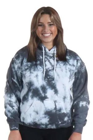 Dyenomite Mens Blended Tie Dyed Hooded Sweatshirt Hoodie w/ Pouch Pocket - Black Crystal Clothing Dyenomite