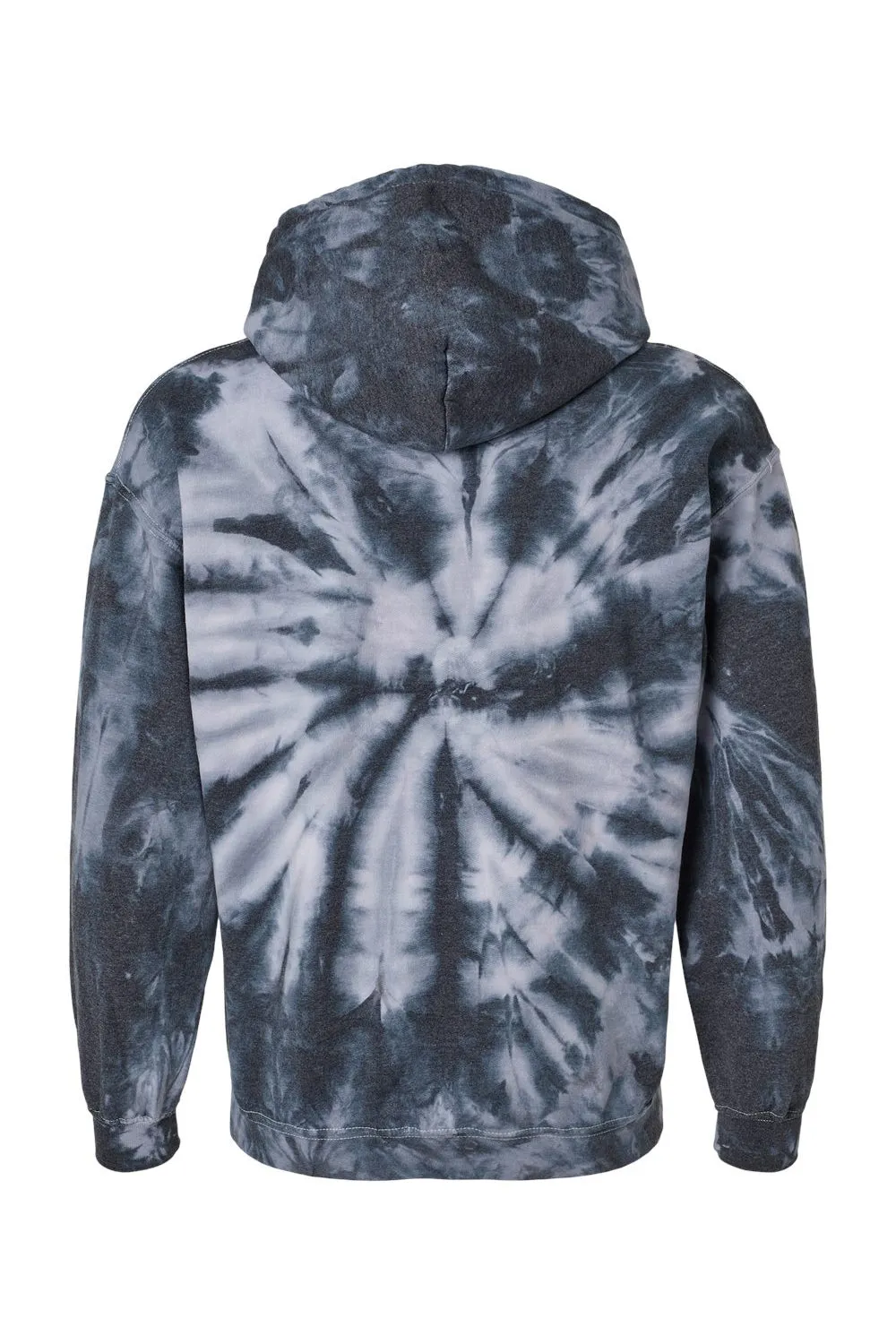 Dyenomite Mens Blended Tie Dyed Hooded Sweatshirt Hoodie w/ Pouch Pocket - Black Cyclone Clothing Dyenomite