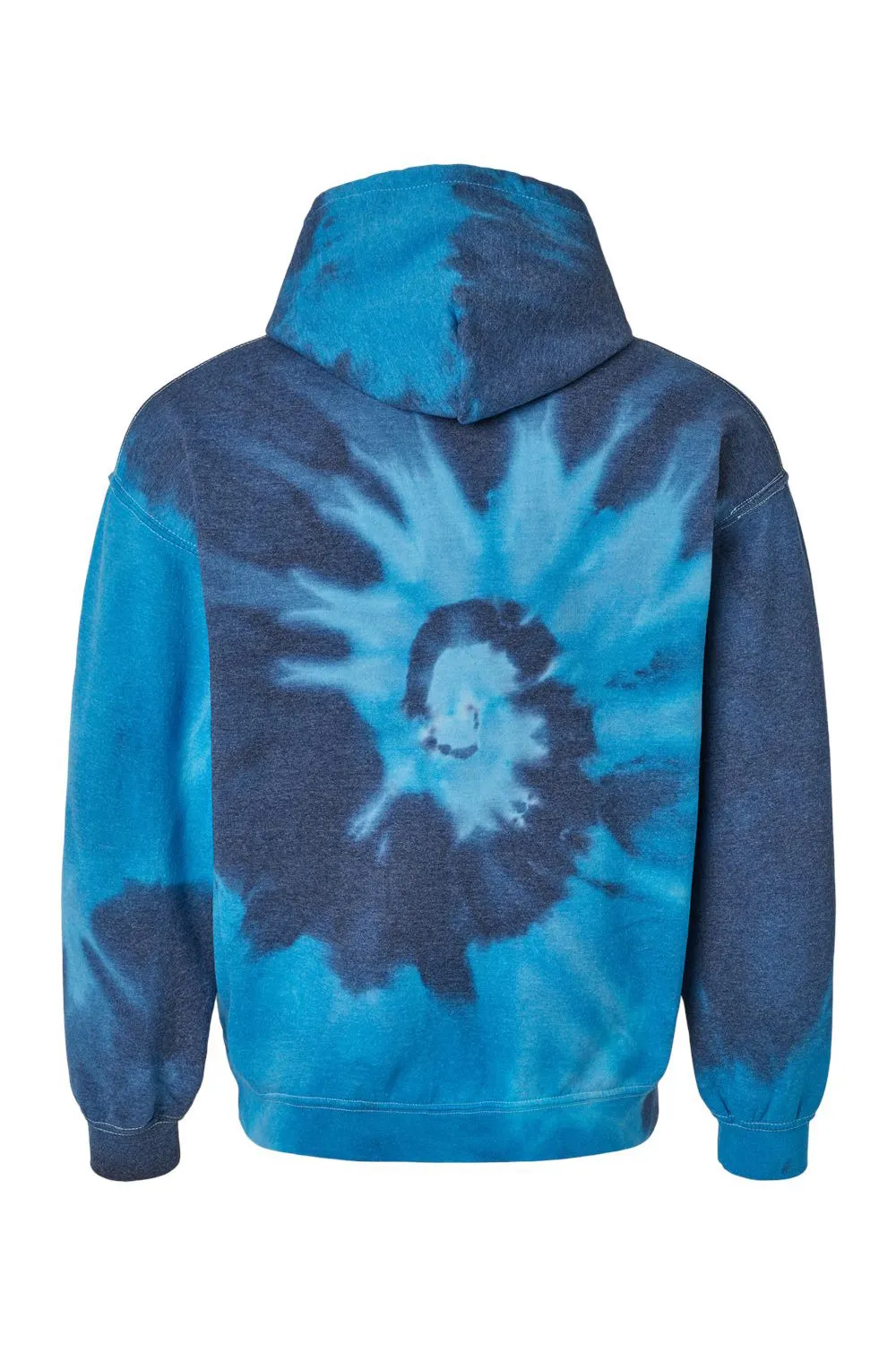 Dyenomite Mens Blended Tie Dyed Hooded Sweatshirt Hoodie w/ Pouch Pocket - Blue Tide Clothing Dyenomite