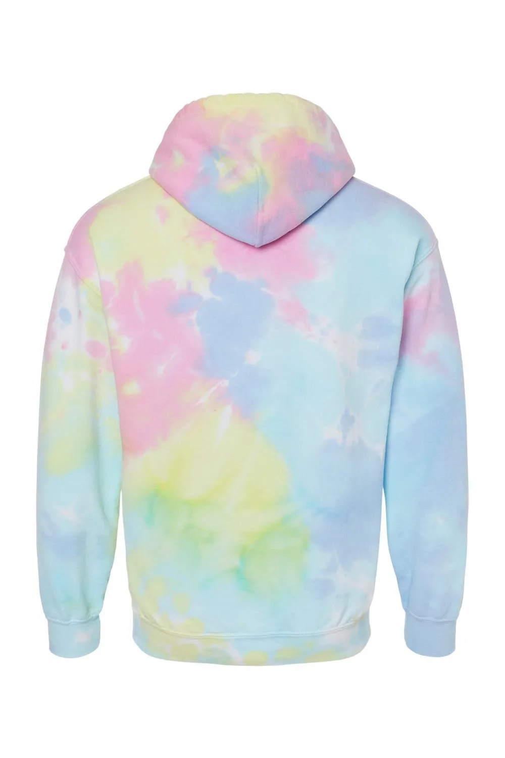 Dyenomite Mens Blended Tie Dyed Hooded Sweatshirt Hoodie w/ Pouch Pocket - Pastel Rainbow Clothing Dyenomite